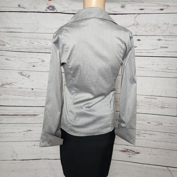 Italian Designer Robert In't Veld Gray Button Down Blouse XS - Picture 3 of 6